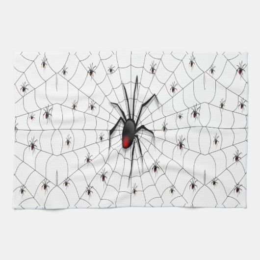 Black Widow Spider and Babies - Geschirrtuch (Horizontal)