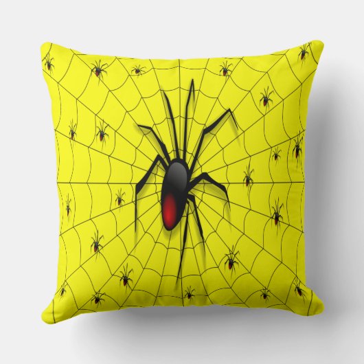 Black Widow Spider and Babies - Kissen (Rückseite)