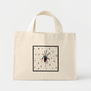 Black Widow Spider and Babies - Mini Stoffbeutel