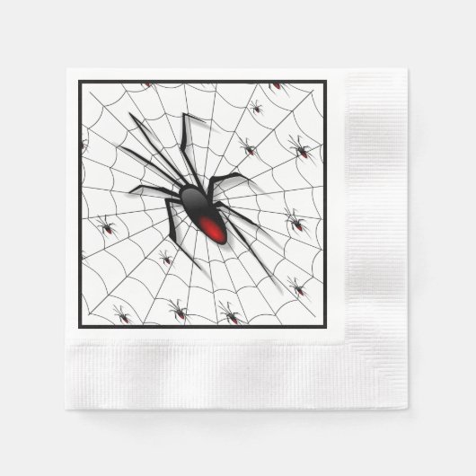 Black Widow Spider and Babies - Serviette (Vorderseite)