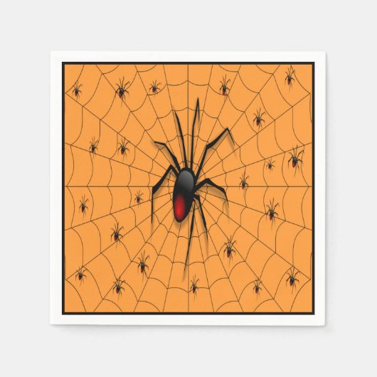 Black Widow Spider and Babies - Serviette (Vorderseite)