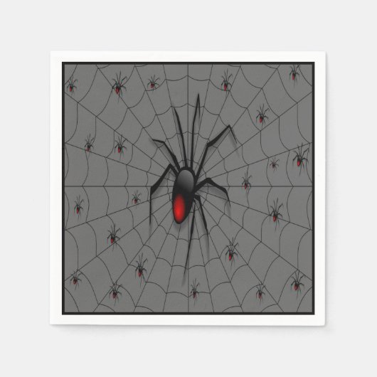 Black Widow Spider and Babies - Serviette (Vorderseite)