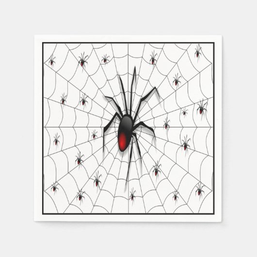 Black Widow Spider and Babies - Serviette (Vorderseite)