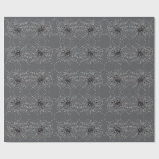 Black Widow Spider And Spiderweb Drawing Art Geschenkpapier (Flach)