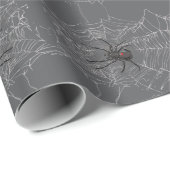 Black Widow Spider And Spiderweb Drawing Art Geschenkpapier (Rolleneckpunkt)