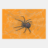 Black Widow Spider And Spiderweb Drawing Art Geschenkpapier Set (Vorderseite 2)