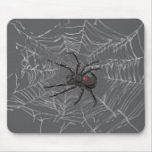 Black Widow Spider And Spiderweb Drawing Art Mousepad (Vorne)