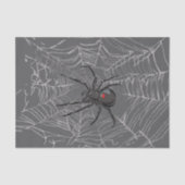 Black Widow Spider And Spiderweb Drawing Art Seidenpapier (Vorderseite)