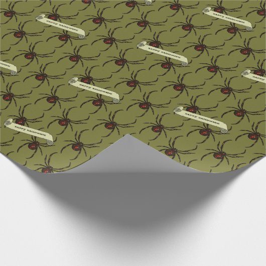 Black Widow Spider Halloween Pixel Art Pattern Geschenkpapier (Ecke)