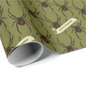 Black Widow Spider Halloween Pixel Art Pattern Geschenkpapier (Rolleneckpunkt)