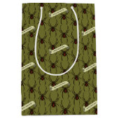 Black Widow Spider Halloween Pixel Art Pattern Mittlere Geschenktüte (Vorderseite)
