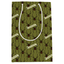 Black Widow Spider Halloween Pixel Art Pattern Mittlere Geschenktüte