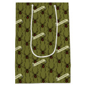 Black Widow Spider Halloween Pixel Art Pattern Mittlere Geschenktüte (Rückseite)