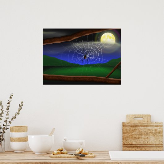 Black Widow Spider Halloween Poster (Küche)