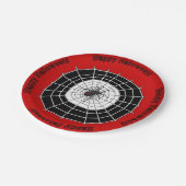 Black Widow Spider Happy Halloween Party Pappteller (Schrägansicht)