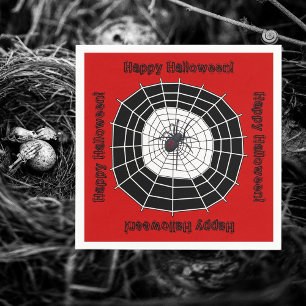 Black Widow Spider Happy Halloween Party Serviette