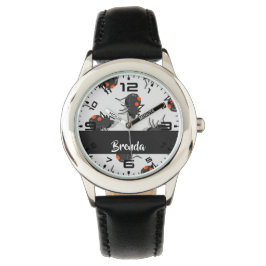 Black widow spider pattern armbanduhr