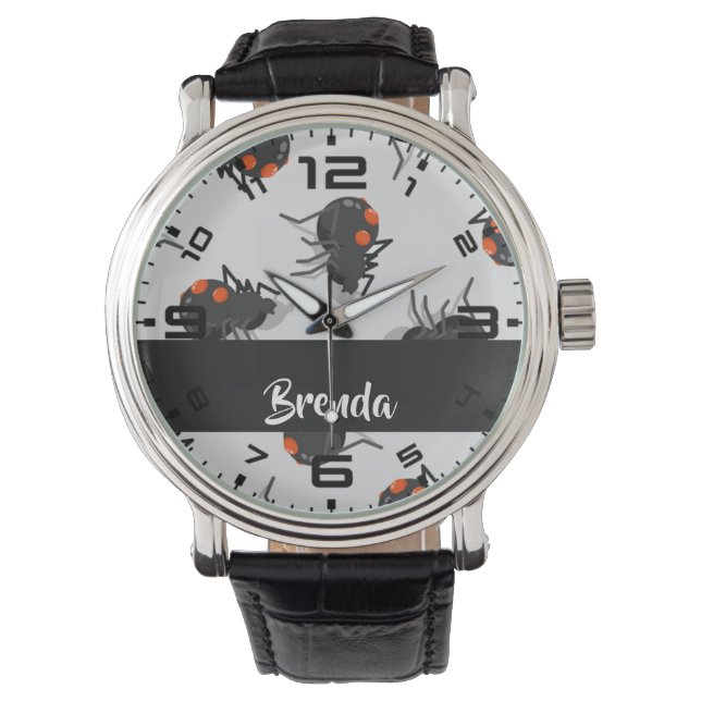 Black widow spider pattern armbanduhr (Vorderseite)