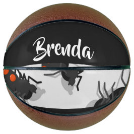 Black widow spider pattern basketball