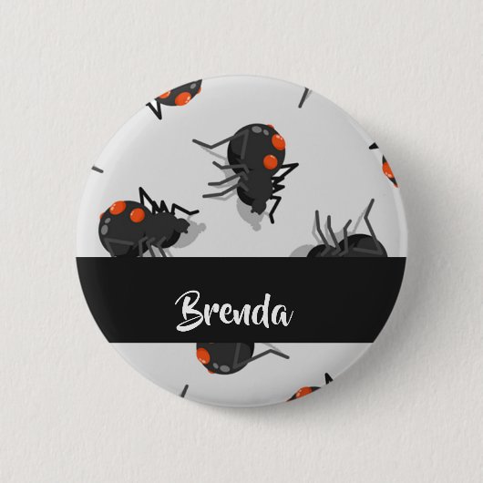 Black widow spider pattern button (Vorderseite)