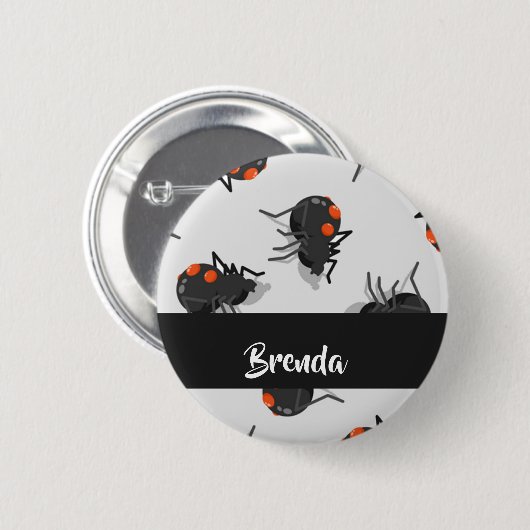 Black widow spider pattern button (Vorne & Hinten)