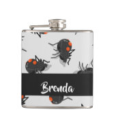 Black widow spider pattern flachmann (Vorderseite)