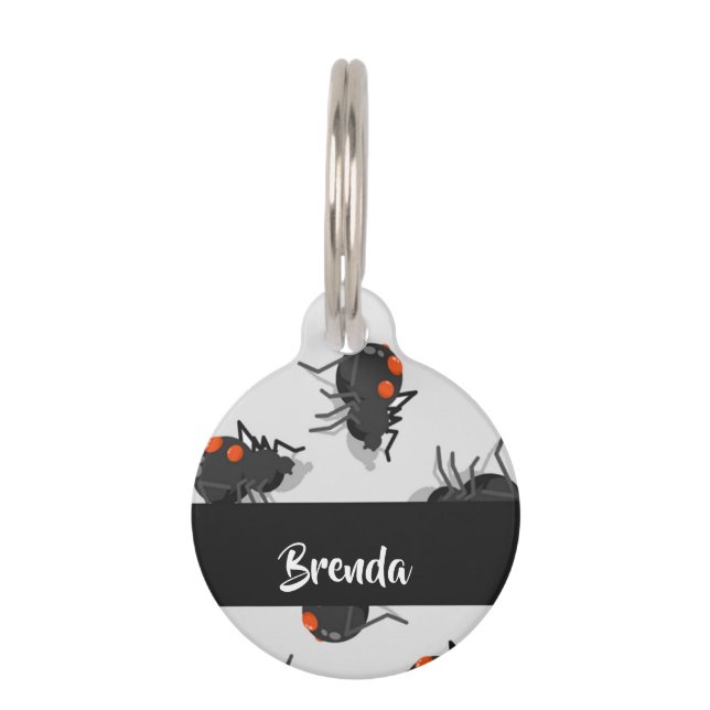 Black widow spider pattern haustiermarke (Vorderseite)