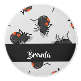 Black widow spider pattern keramikknauf