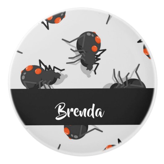 Black widow spider pattern keramikknauf (Vorderseite)
