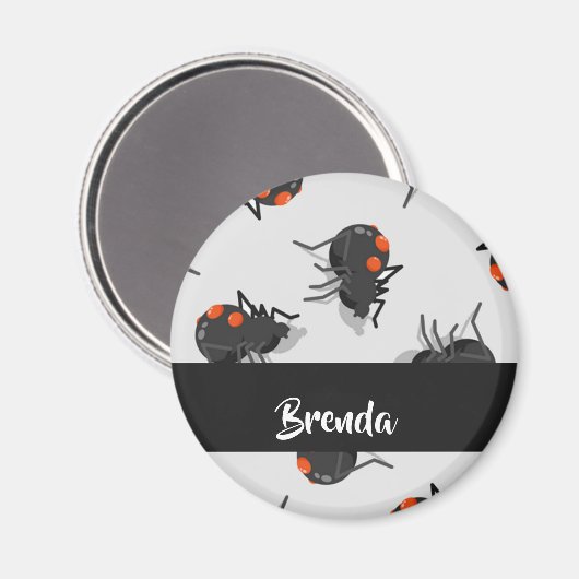 Black widow spider pattern magnet (Vorderseite/Rückseite)