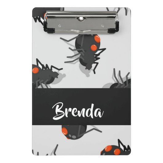 Black widow spider pattern mini klemmbrett (Vorderseite)