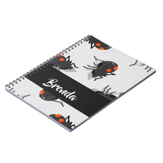 Black widow spider pattern notizblock (Linke Seite)