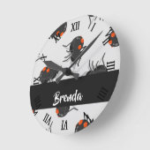 Black widow spider pattern runde wanduhr (Winkel)