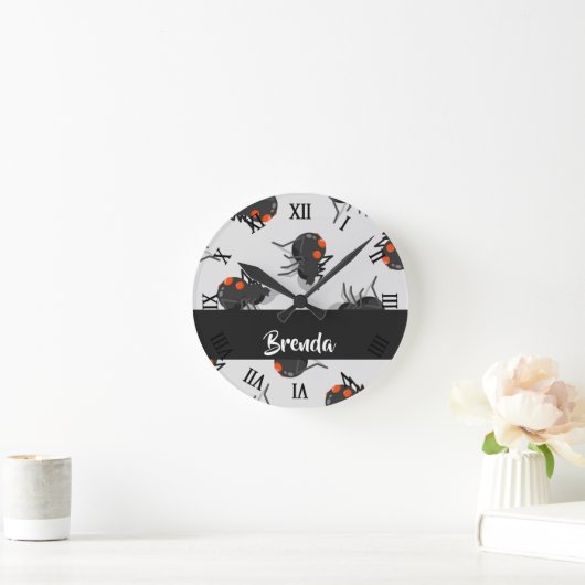 Black widow spider pattern runde wanduhr (Zuhause)