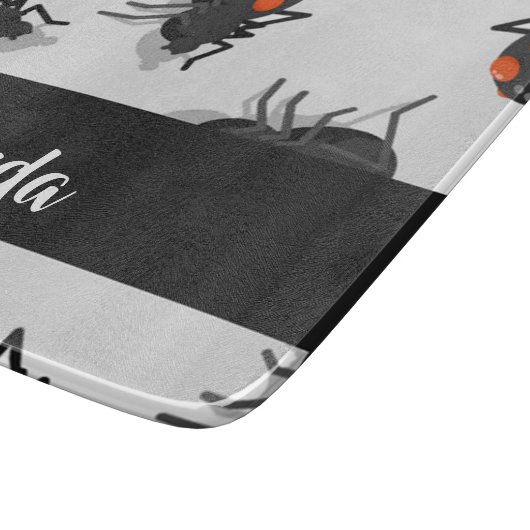 Black widow spider pattern schneidebrett (Ecke)