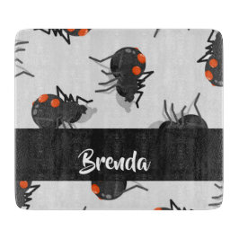 Black widow spider pattern schneidebrett
