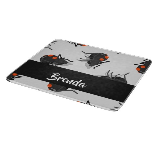 Black widow spider pattern schneidebrett (Ecke)