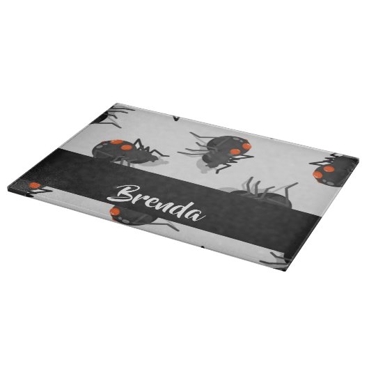 Black widow spider pattern schneidebrett (Ecke)