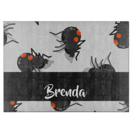 Black widow spider pattern schneidebrett