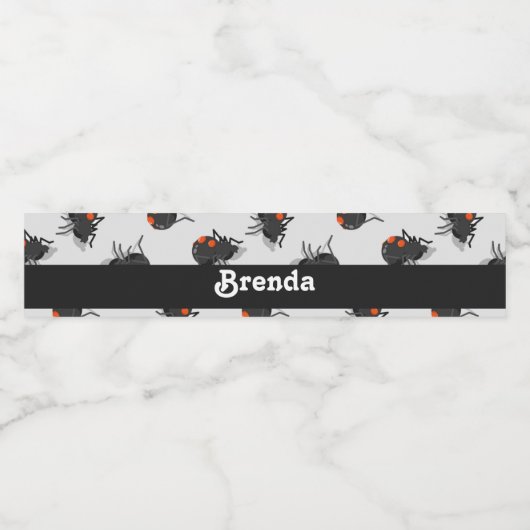 Black widow spider pattern wasserflaschenetikett (Einzelnes Label)