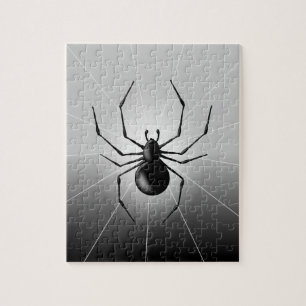 Black Widow Spider Silhouette Art Puzzle