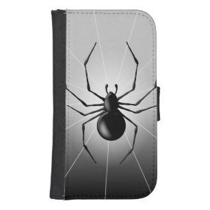 Black Widow Spider Silhouette Art Galaxy S4 Geldbeutel Hülle