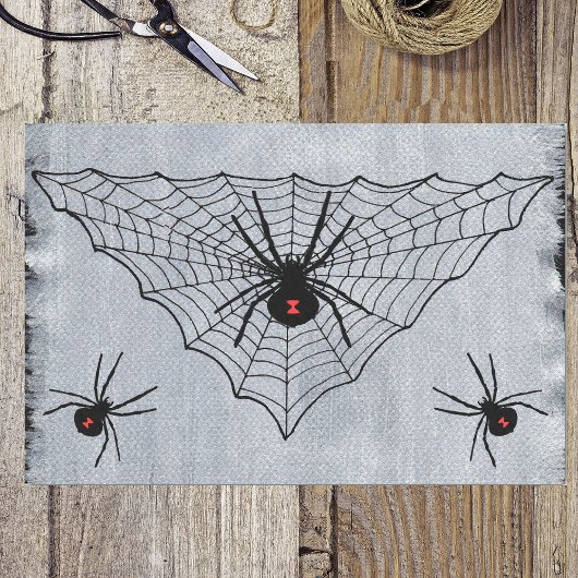 Black Widow Spider Web Halloween Gothic Seidenpapier