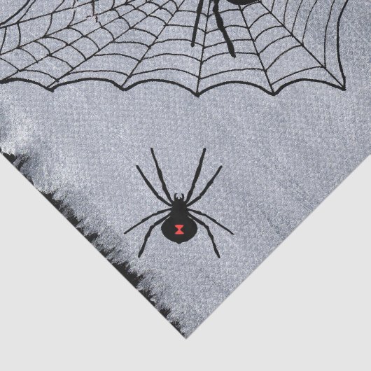 Black Widow Spider Web Halloween Gothic Seidenpapier (Ausschnitt)