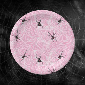 Black Widow Spider Web Pink Pappteller