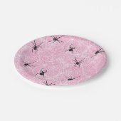 Black Widow Spider Web Pink Pappteller (Schrägansicht)