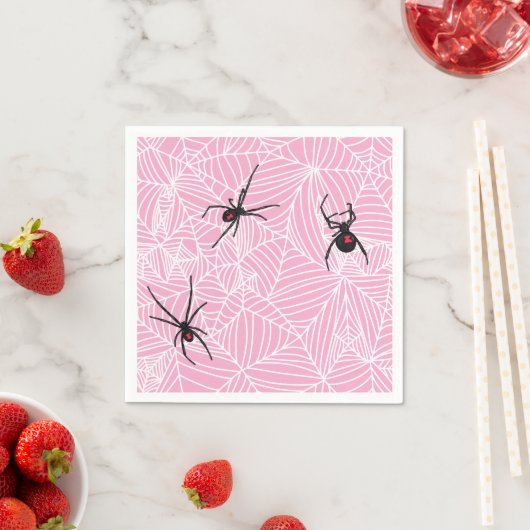 Black Widow Spider Web Pink Serviette (Beispiel)