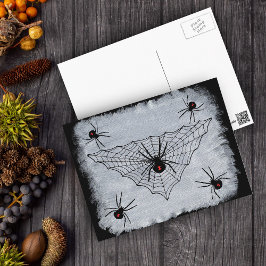 Black Widow Spider Web Postcard Postkarte