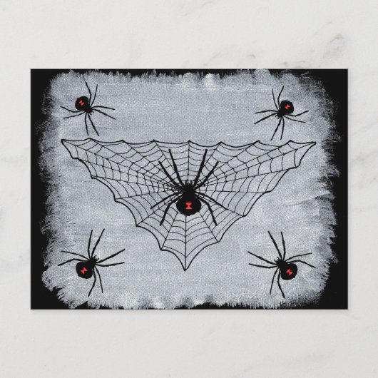 Black Widow Spider Web Postcard Postkarte (Vorderseite)