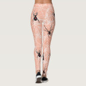 Black Widow Spider Webs Pastel Peach Costume Leggings (Rückseite)